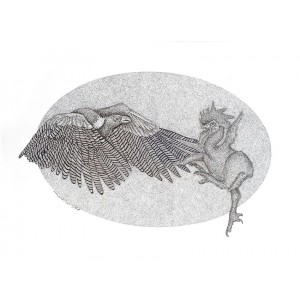 Ishrat Fatima, 11.7 x 16.5 Inch, Pointalism, AC-ISF-001